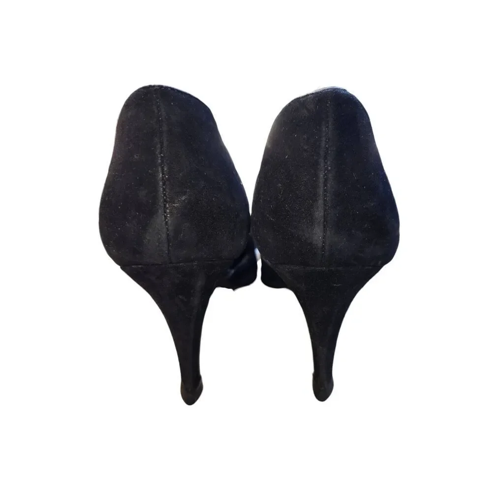 Shoe Strings Women's Size 6.5M Black Suede D'Orsay Heel